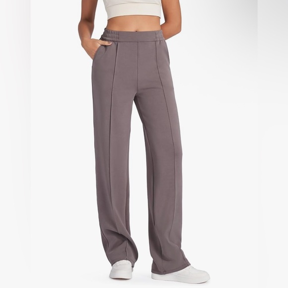 Elegant Gray Taupe Women's Pants - Picture 1 of 2